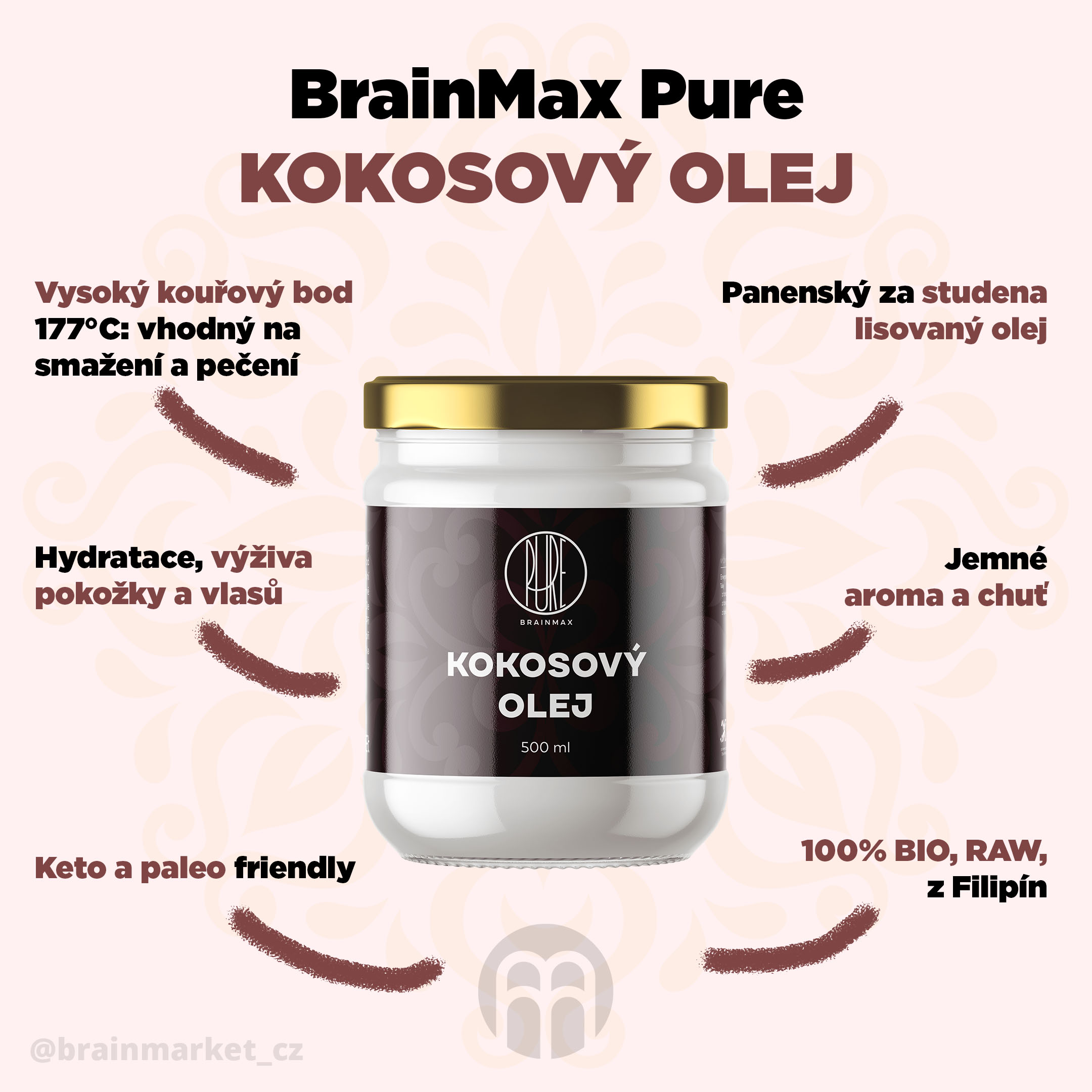 BrainMax Pure Kokosový olej - BrainMarket.cz