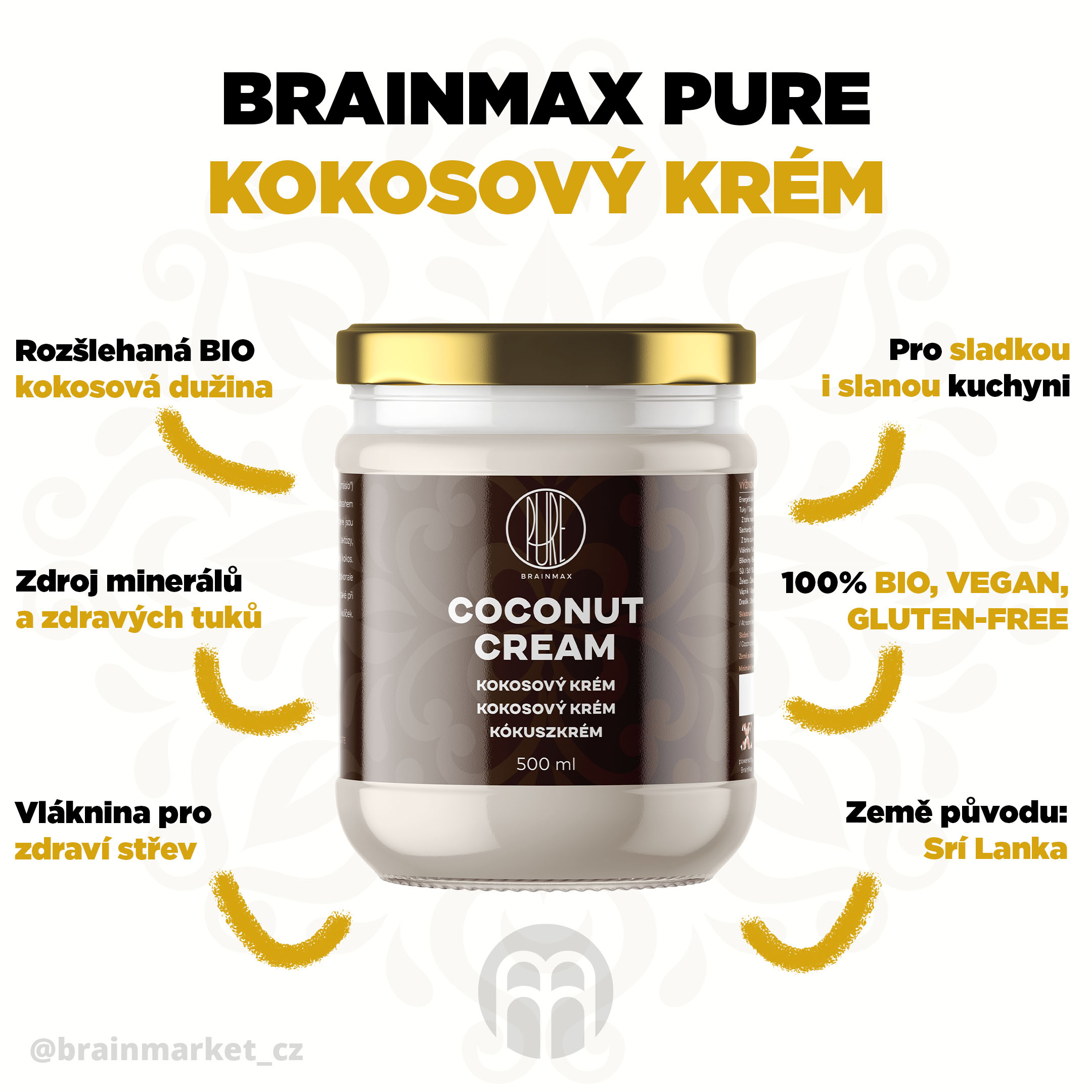 brainmax pure kokos krem infografika brainmarket CZ