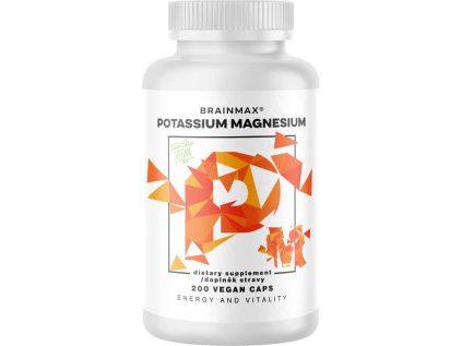 BrainMax Draslík Magnesium®, Draslík citrát + Hořčík malát, 200 rostlinných kapslí