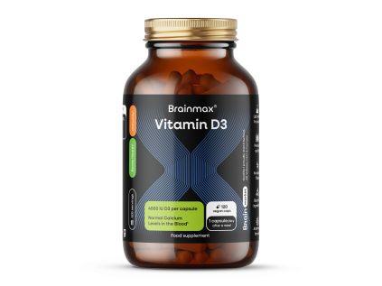 BrainMax Vitamin D3, 4000 IU, 120 rostlinných kapslí