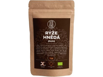 BrainMax Pure® Rýže, hnědá, dlouhá, BIO, 1 kg
