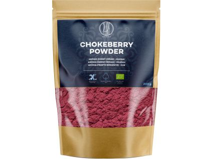 BrainMax Pure® Chokeberry Powder, Arónie, černý jeřáb prášek, BIO, 200 g