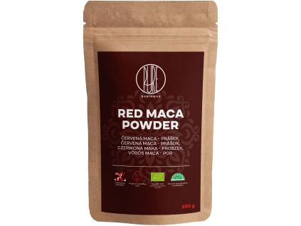 BrainMax Pure® Red Maca Powder, Maca červená BIO prášek, 200 g