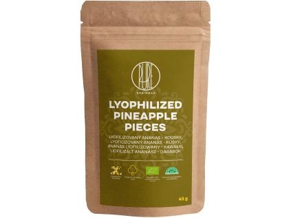 BrainMax Pure® Lyophilized Pineapple Pieces, Lyofilizovaný ananas, kousky, BIO, 45 g