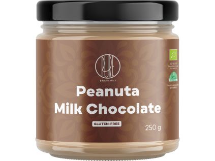 BrainMax Pure® Peanuta Milk Chocolate, Arašídový krém s mléčnou čokoládou, BIO, 250 g