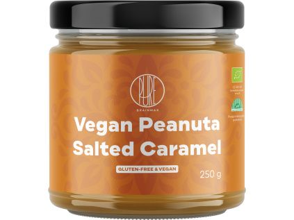 BrainMax Pure® Vegan Peanuta Salted Caramel, Arašídový krém se slaným karamelem BIO, 250 g