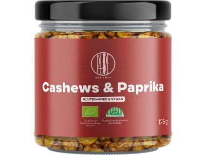 BrainMax Pure® Cashews & Paprika, Kešu & Červená paprika, BIO, 125 g