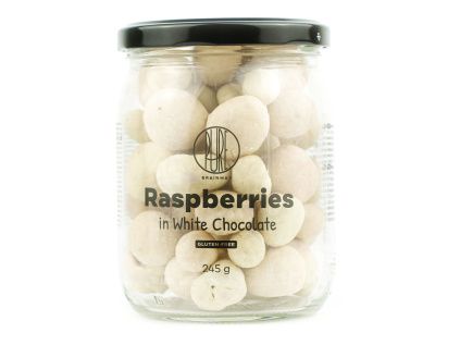 BrainMax Pure® Raspberries in White Chocolate, Lyofilizované maliny v bílé čokoládě, 245 g