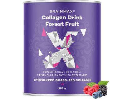 BrainMax Collagen Drink, kolagen nápoj, lesní ovoce 300 g