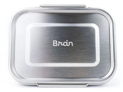 BrainMax Pure® Nerezový svačinový box se sponou, 1 l