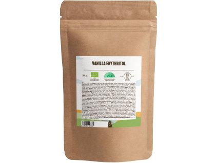 BrainMax Pure® Vanilla Erythritol, Erythritol Vanilka, moučka, BIO, 500 g