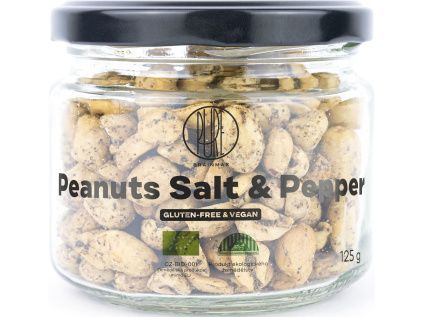 BrainMax Pure® Peanuts Salt & Pepper, Arašídy, Sůl & Pepř, BIO, 125 g