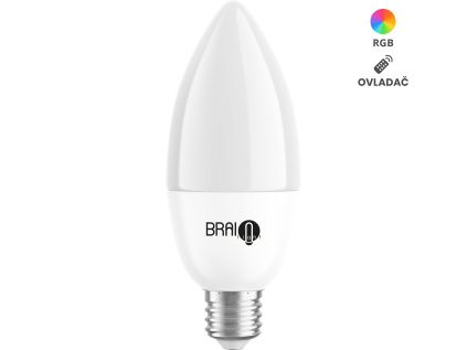 Chytrá žárovka BrainLight LED, závit E14, 4,8 W, s ovladačem, stmívatelná