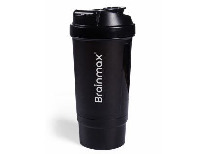 BrainMax vícedílný plastový shaker (šejkr), černý, 500 + 150 ml