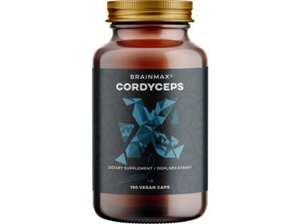 BrainMax Cordyceps extrakt, 50% koncentrace polysacharidů a 20 % β-1,3/1,6 D-glukanů, 500 mg, 100 rostlinných kapslí