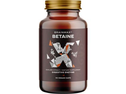 BrainMax Betaine HCl, Betain HCl a hořec žlutý, 700 mg, 90 kapslí