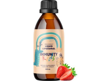 BrainMax Lipozomální Komplex Vitamínů pro děti, Podpora Imunity, jahoda, 200 ml