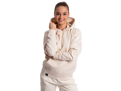 BrainMax unisex béžová mikina s kapucí, BIO bavlna