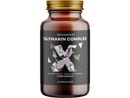 BrainMax Silymarin Complex, Ostropestřec mariánský extrakt + dalších 5 bylin, 90 rostlinných kapslí
