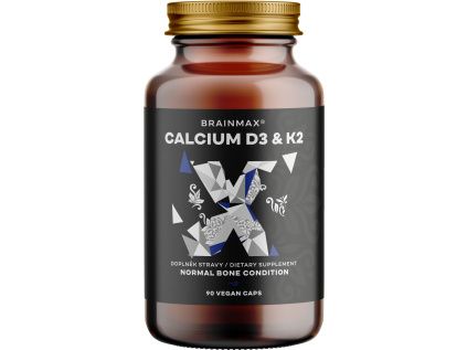 BrainMax Calcium D3 & K2, vápník s vitamínem D3 & K2, 90 rostlinných kapslí