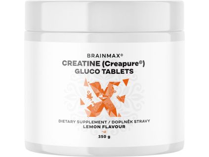 BrainMax Creatine Creapure® Gluco tablets, Lemon, Kreatin monohydrát tablety, Citrón, 350 g, 115 tablets