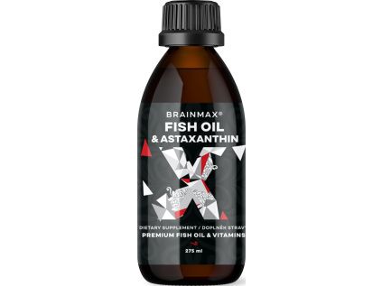 BrainMax Fish Oil & Astaxanthin, Super Omega 3, 3000 mg DHA a EPA, 275 ml