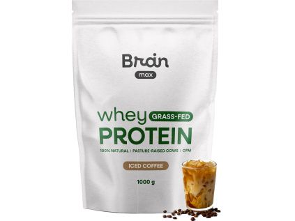 BrainMax Grass-fed Whey Protein, Ledová káva, 1000 g