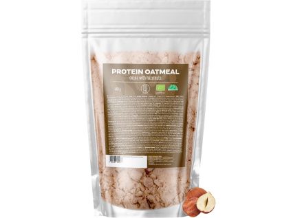 BrainMax Pure® Proteinová ovesná kaše, kakaová s lískovými ořechy, BIO, 480 g