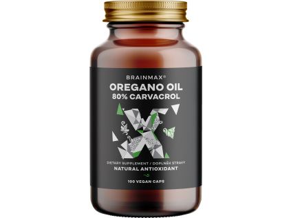 BrainMax Oregano Oil 80% Carvacrol, 100 rostlinných kapslí