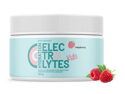 BrainMax KIDS Hydratační elektrolyty, Malina, 150 g