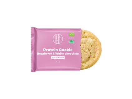 BrainMax Pure® Protein Cookie, Raspberry & White chocolate, BIO, 60 g