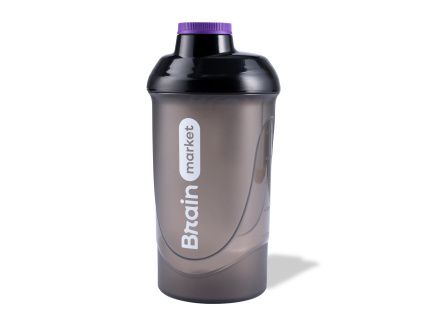 BrainMarket plastový shaker (šejkr), černý, 600 ml