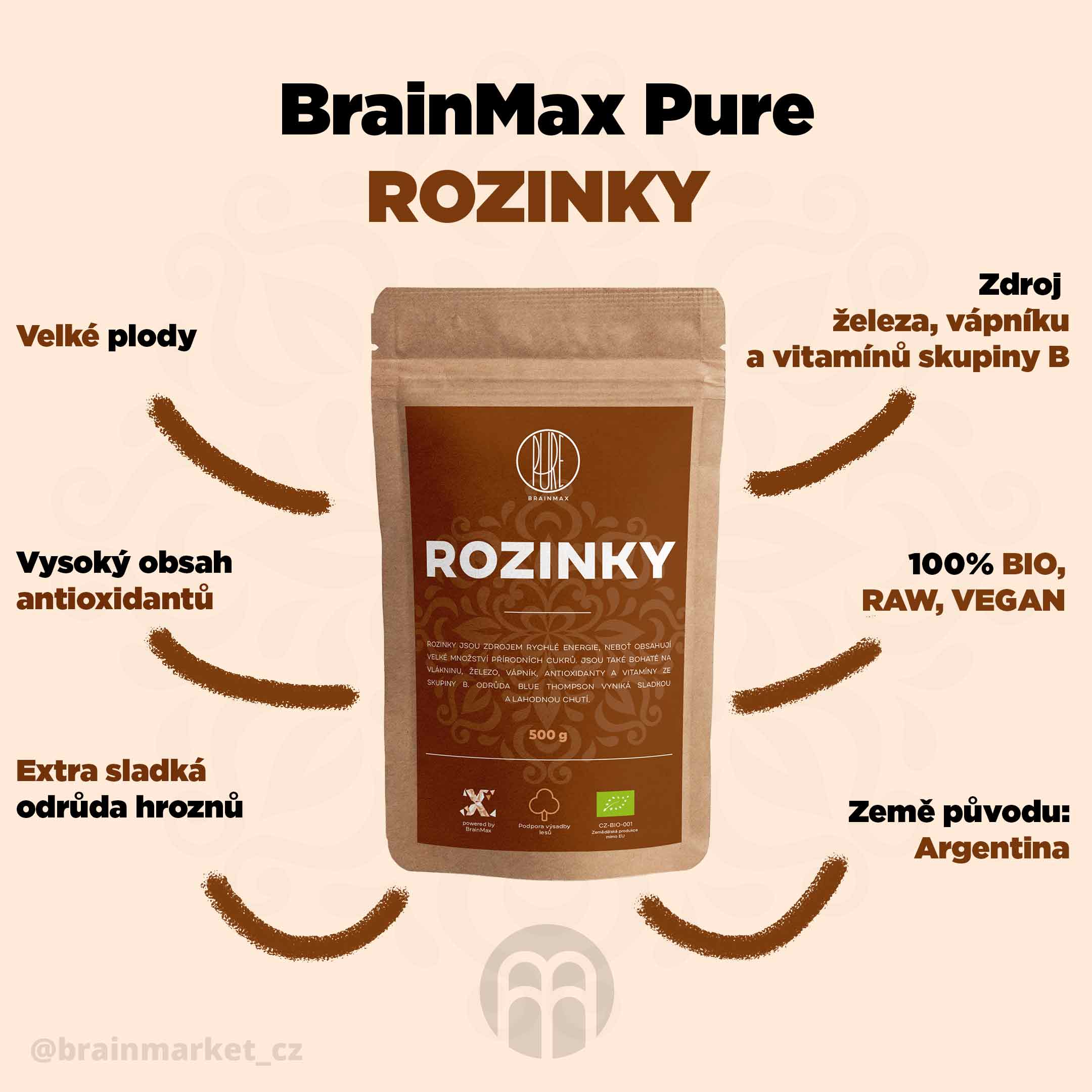 BrainMax Pure Rozinky BIO - BrainMarket.cz