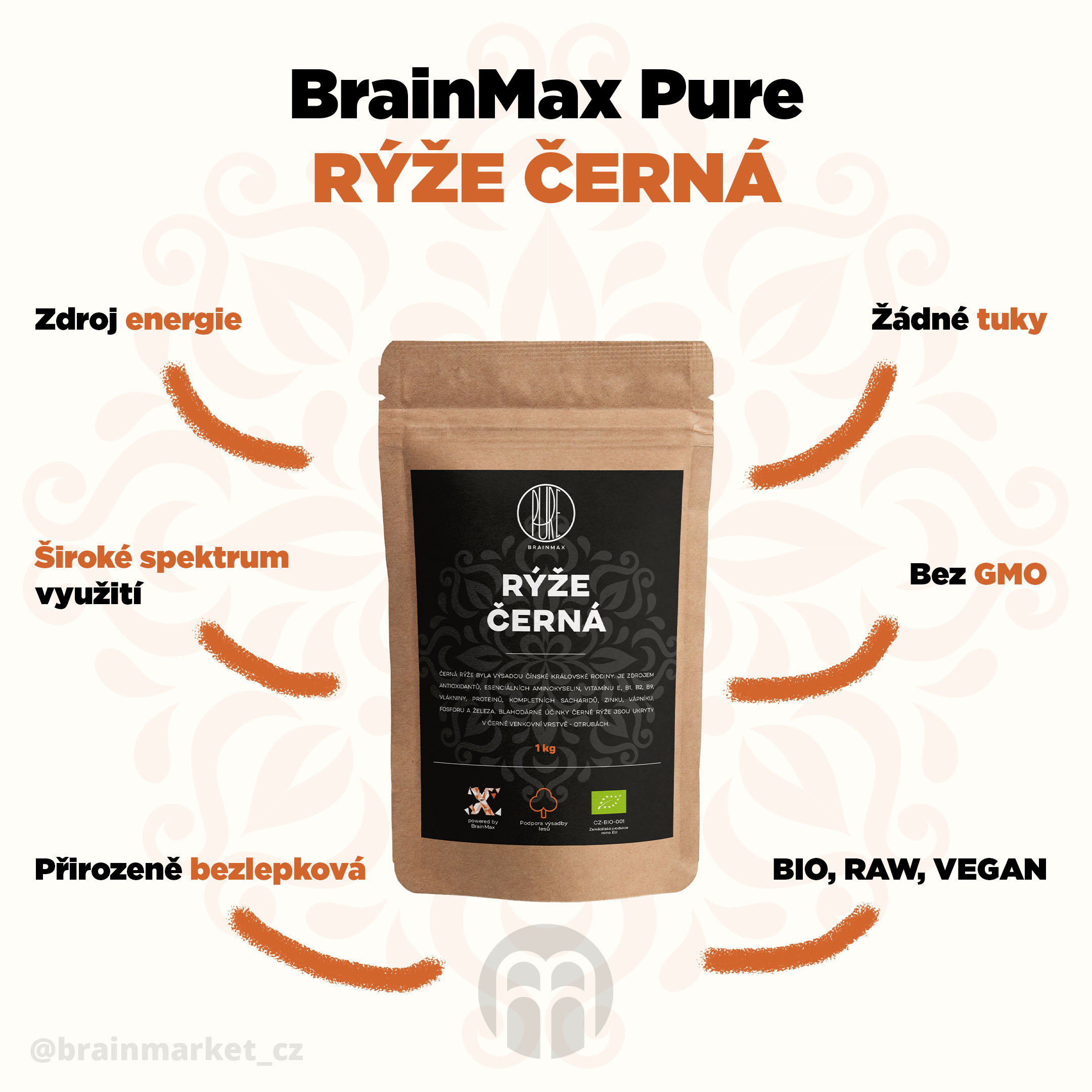 BrainMax Pure Rýže Černá - BrainMarket.cz