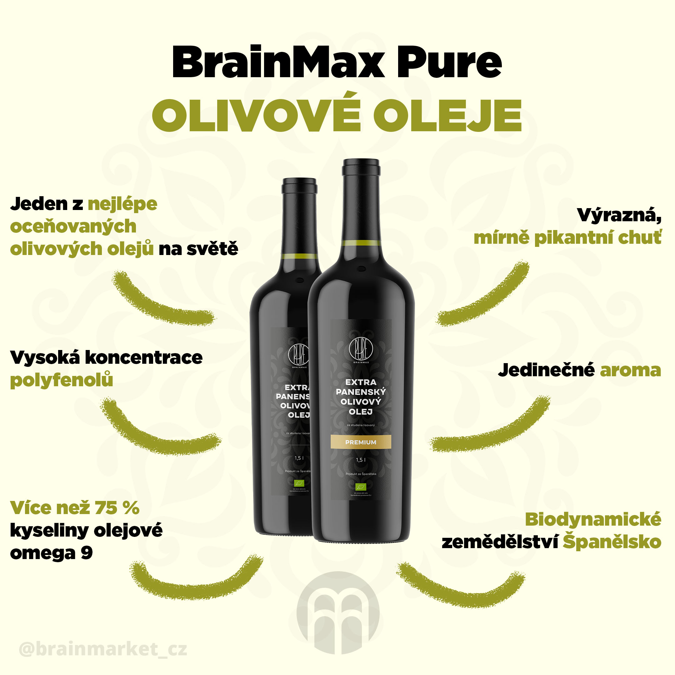 BrainMax Pure Olivový olej PREMIUM, BIO - BrainMarket.cz