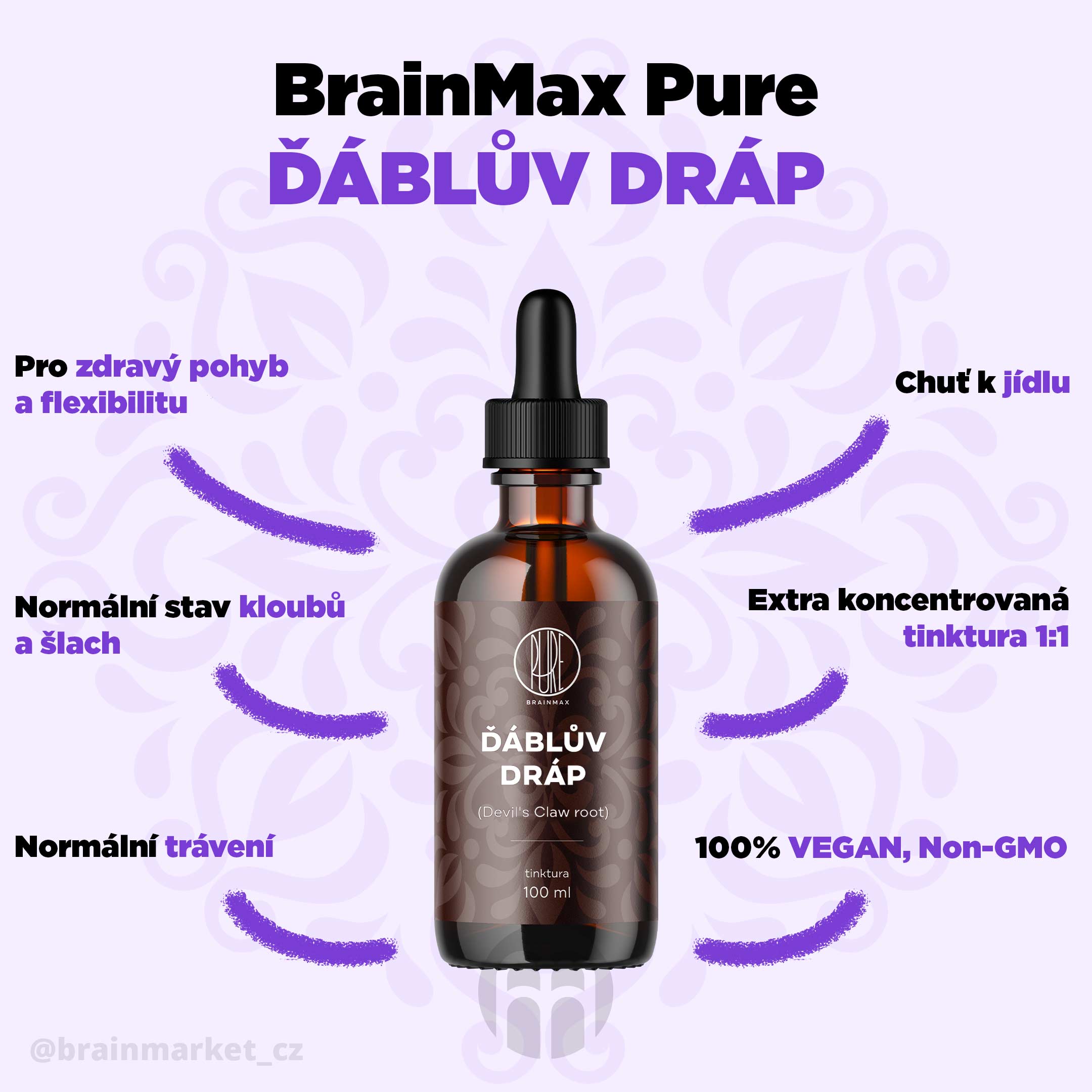 BrainMax Pure Ashwagandha BIO prášek, 200 g - BrainMarket.cz