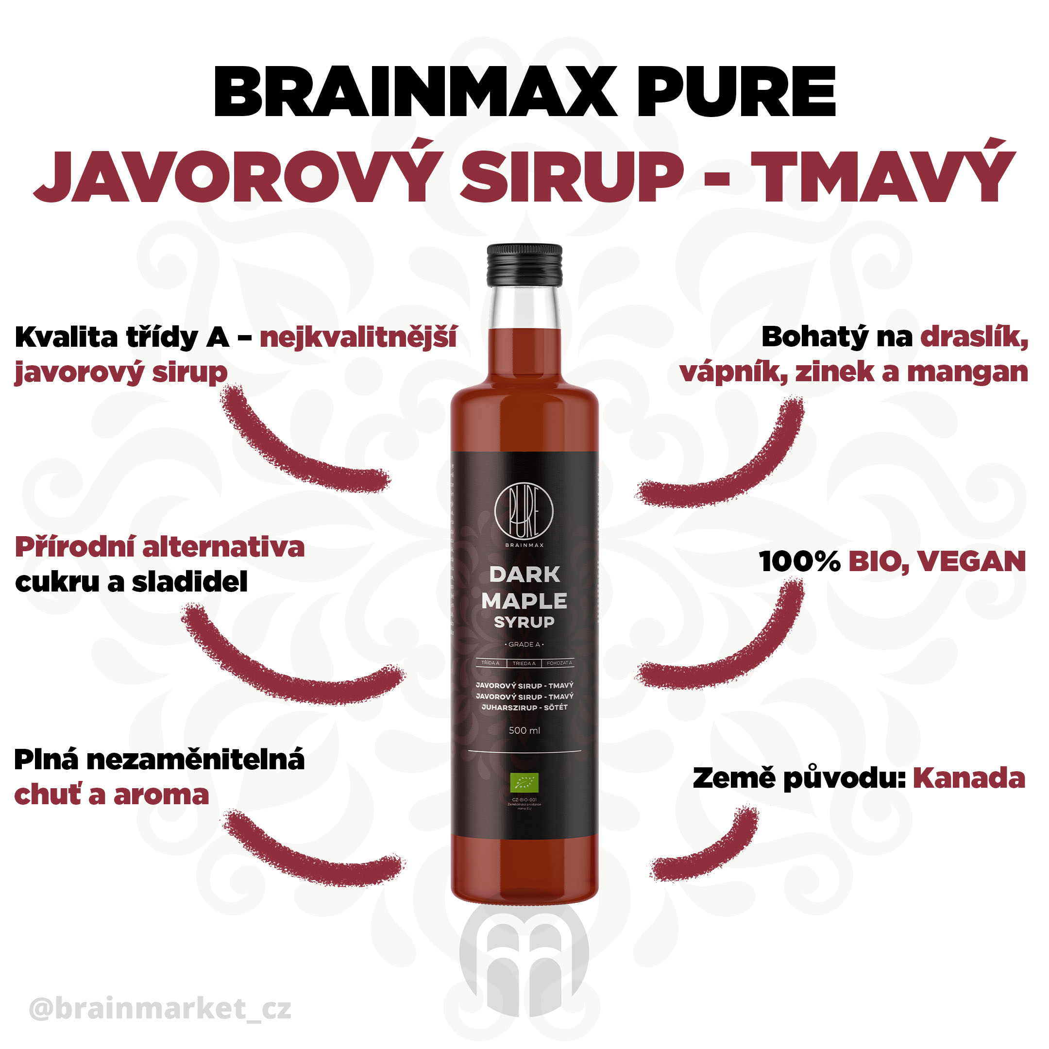 brainmax pure javorovy sirup infografika brainmarket CZ