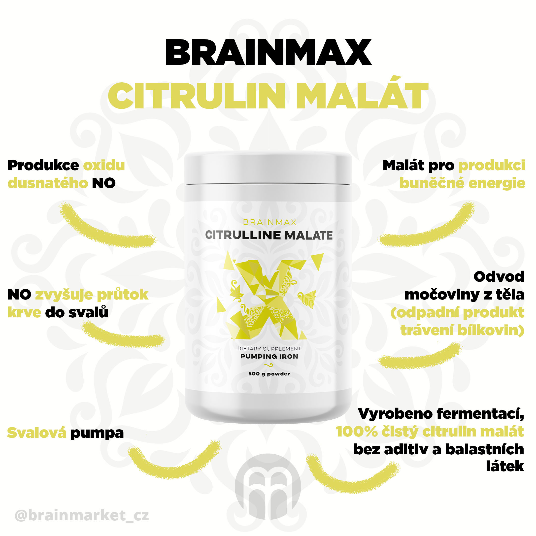 BrainMax Citrullilne Malte, Citrulin Malát, 500 g