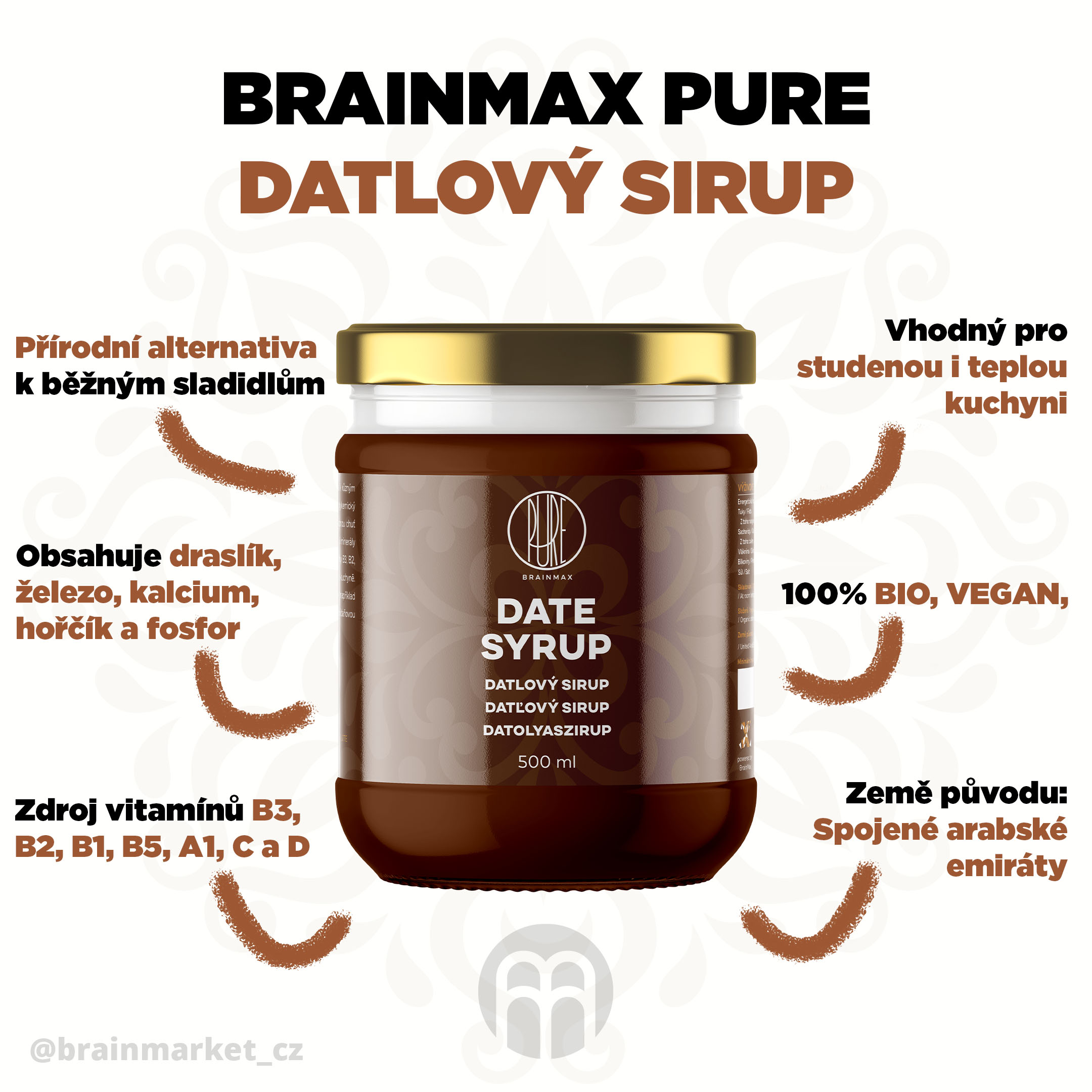 brainmax pure datlovy sirup infografika brainmarket CZ